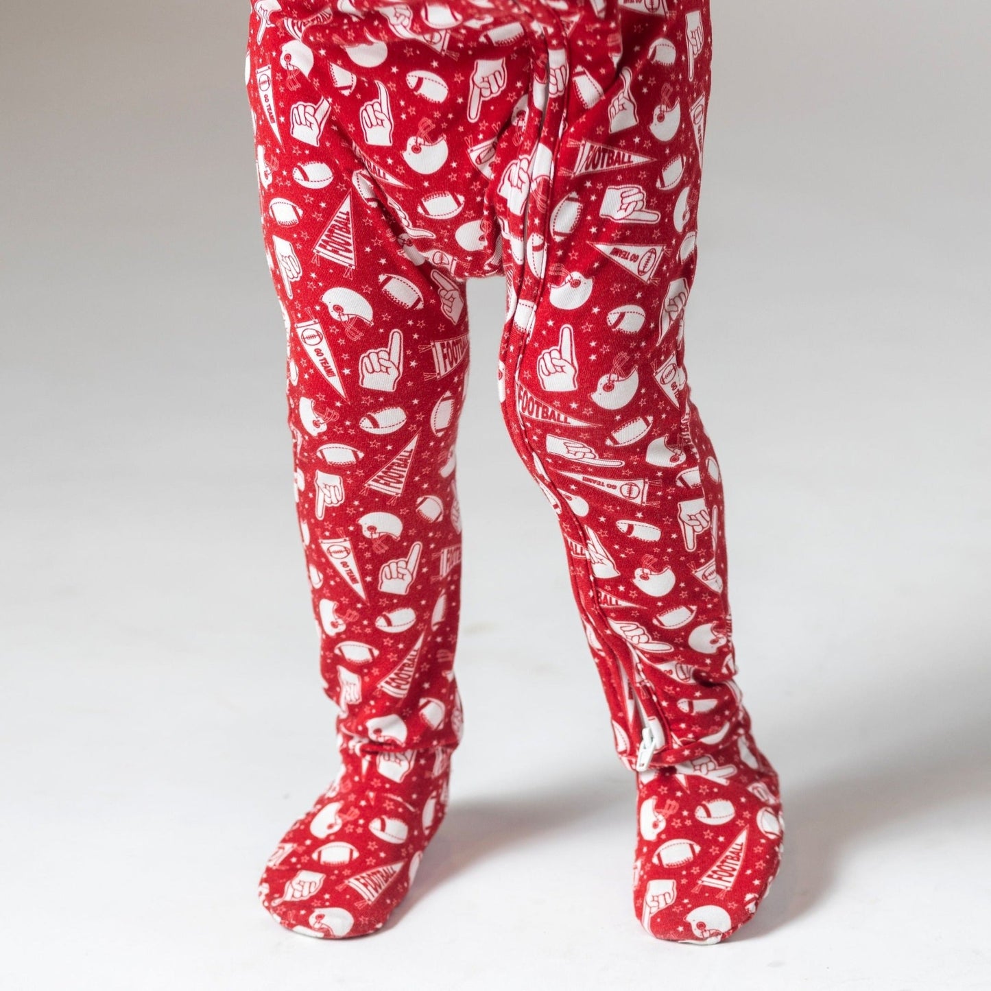 Football Zipper Footie PJs - Little WorldzZipper Footie