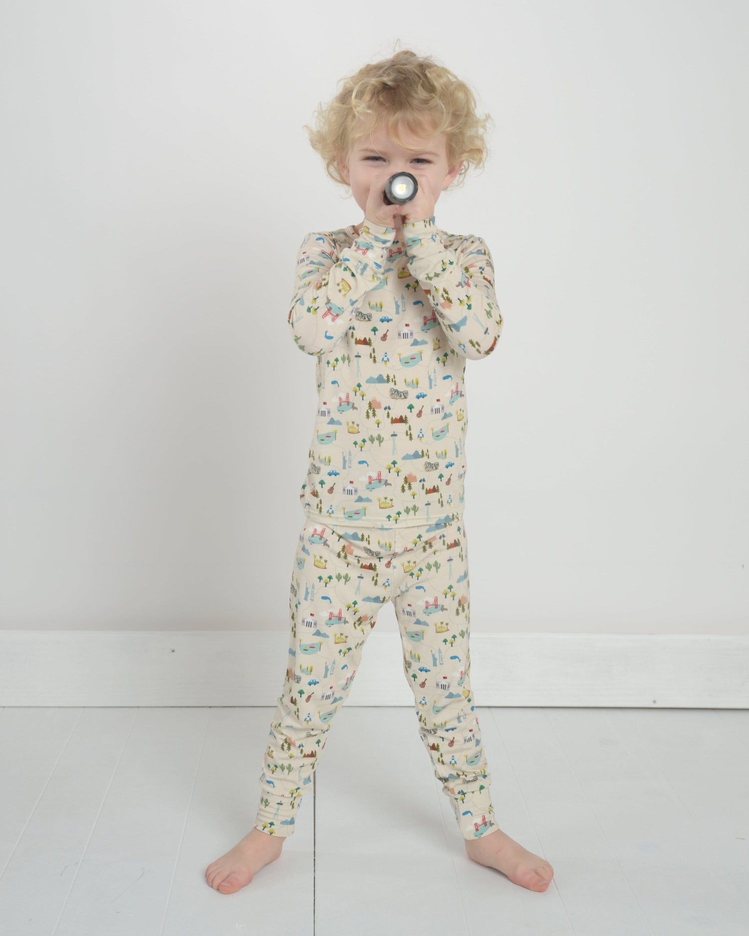 Map Bamboo Pajama Set for Kids - Little Worldz