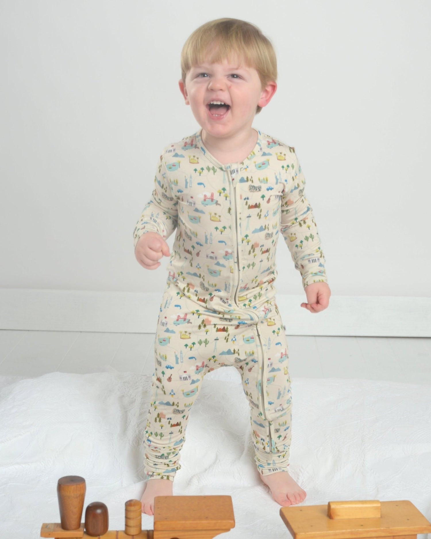 Map Toddler Bamboo Pajamas - Little Worldz