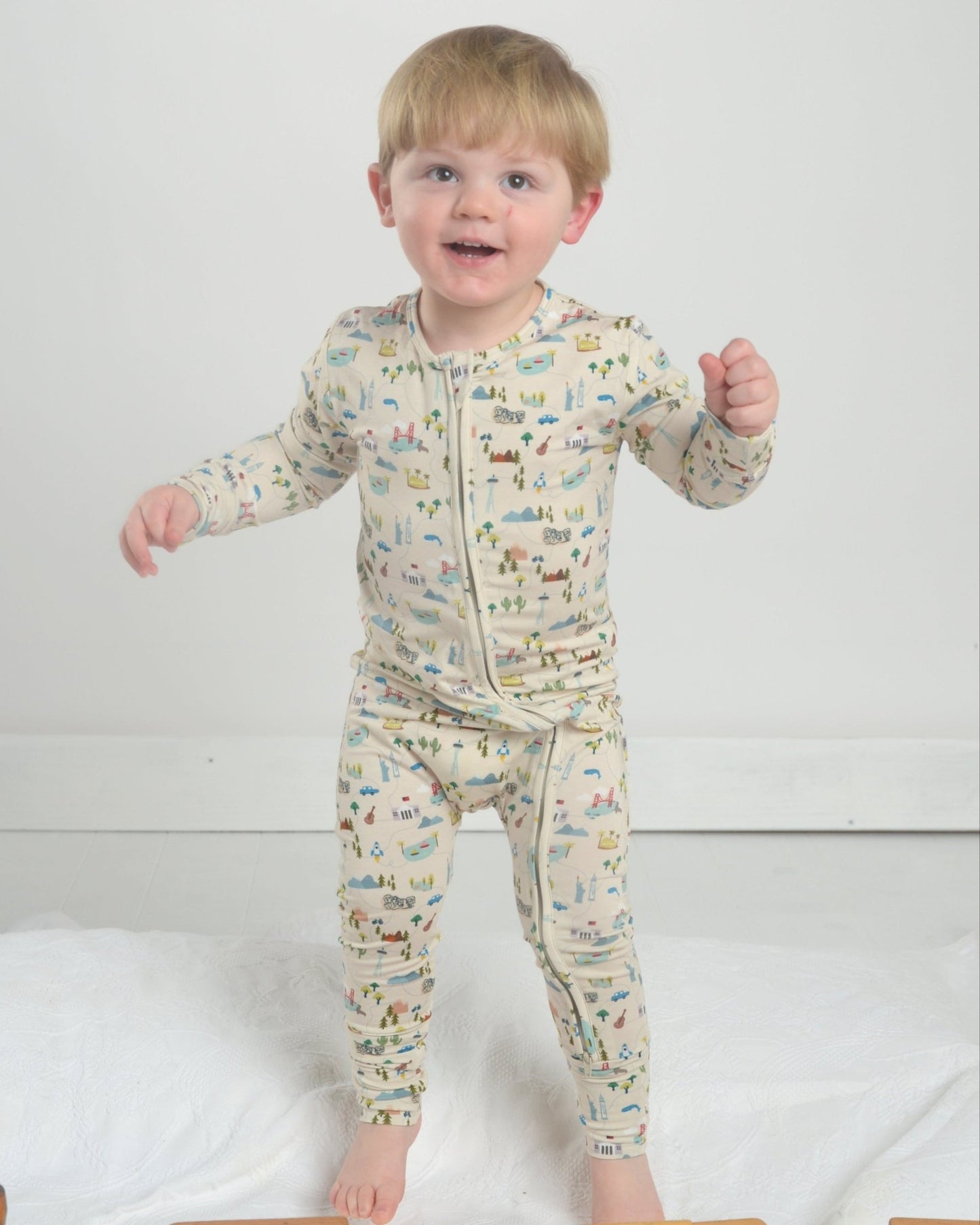 Map Toddler Bamboo Pajamas - Little Worldz