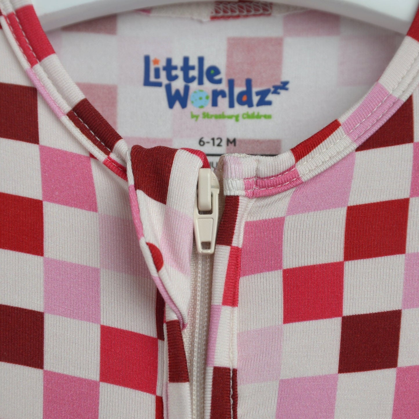 Pink Checkered Zipper Footie PJs - Little WorldzZipper Footie