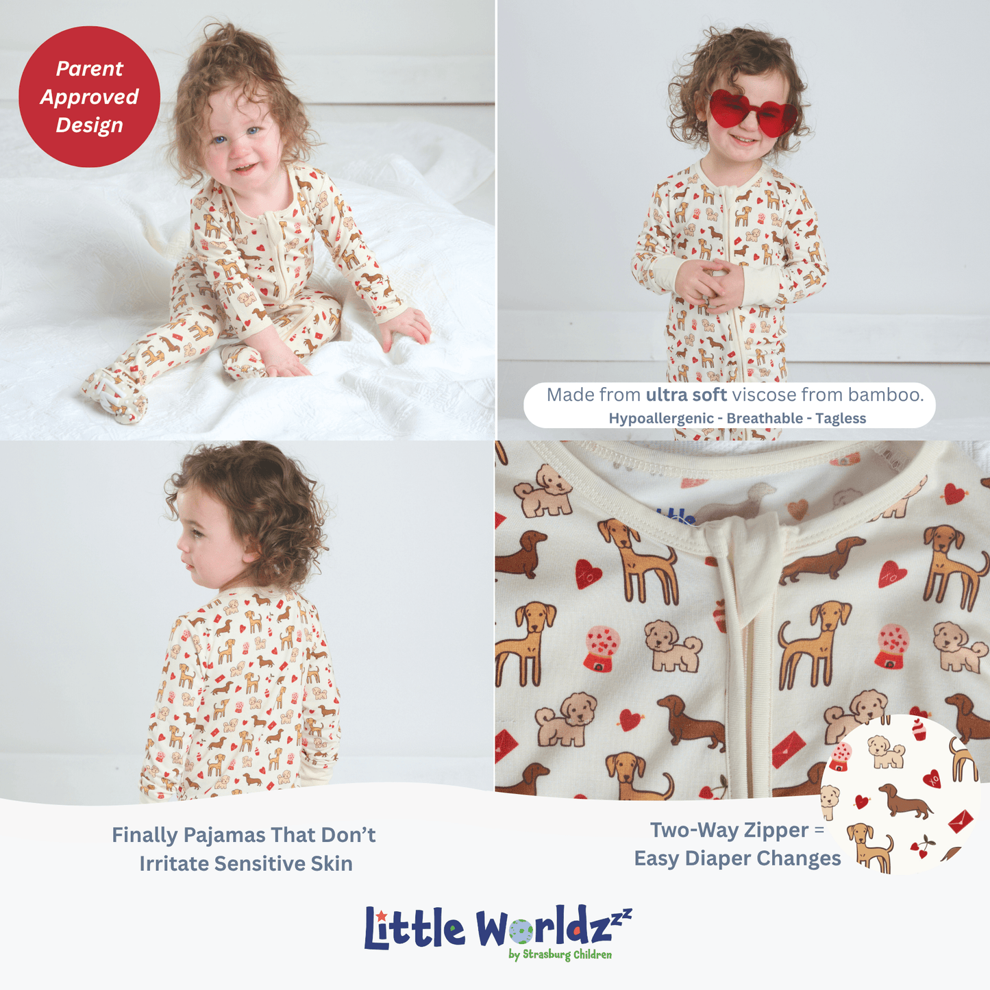Puppy Love Footie - Little WorldzZipper Footie